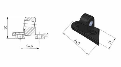 Kuipspiegel Adapter Puig Rechts Ducati Panigale V2 / 1100 V4/S '18-'20
