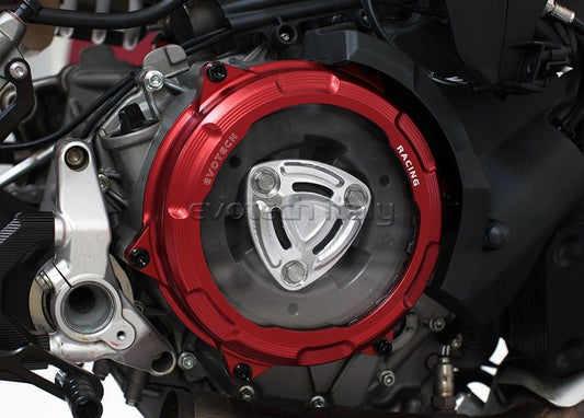 Koppeling deksel met kijkglas aluminium Evotech voor Ducati Panigale 959/1199/1299/V2