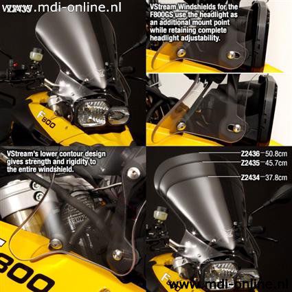 Vervangingsruit ZTechnik medium touring transparant BMW F650/800GS '08-