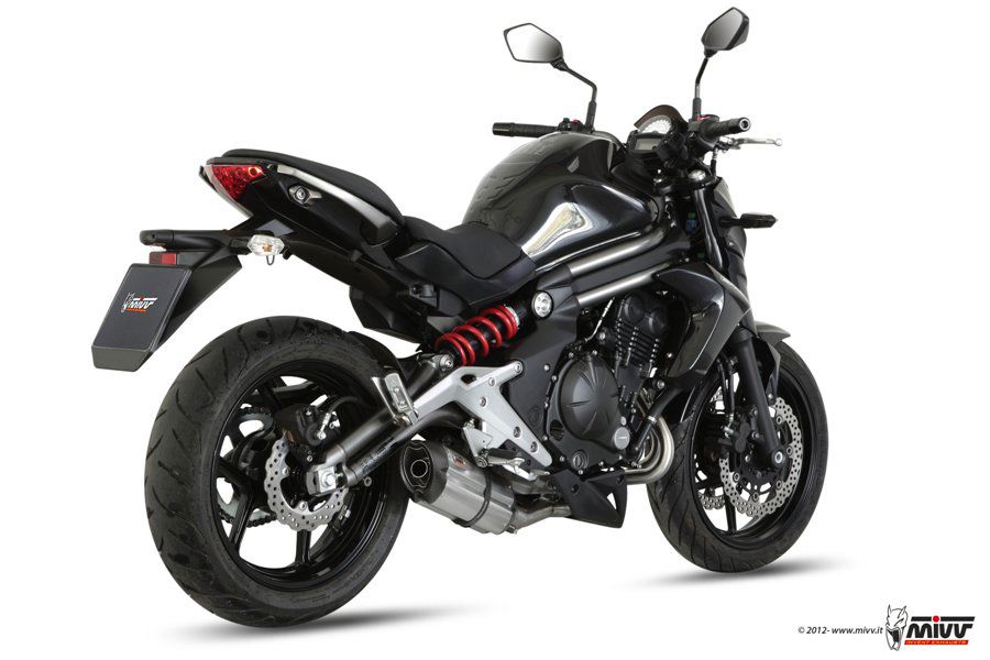 MIVV Volledig Uitlaatsysteem - Kawasaki ER-6N 2012-2016 - Suono - RVS / Zwart RVS