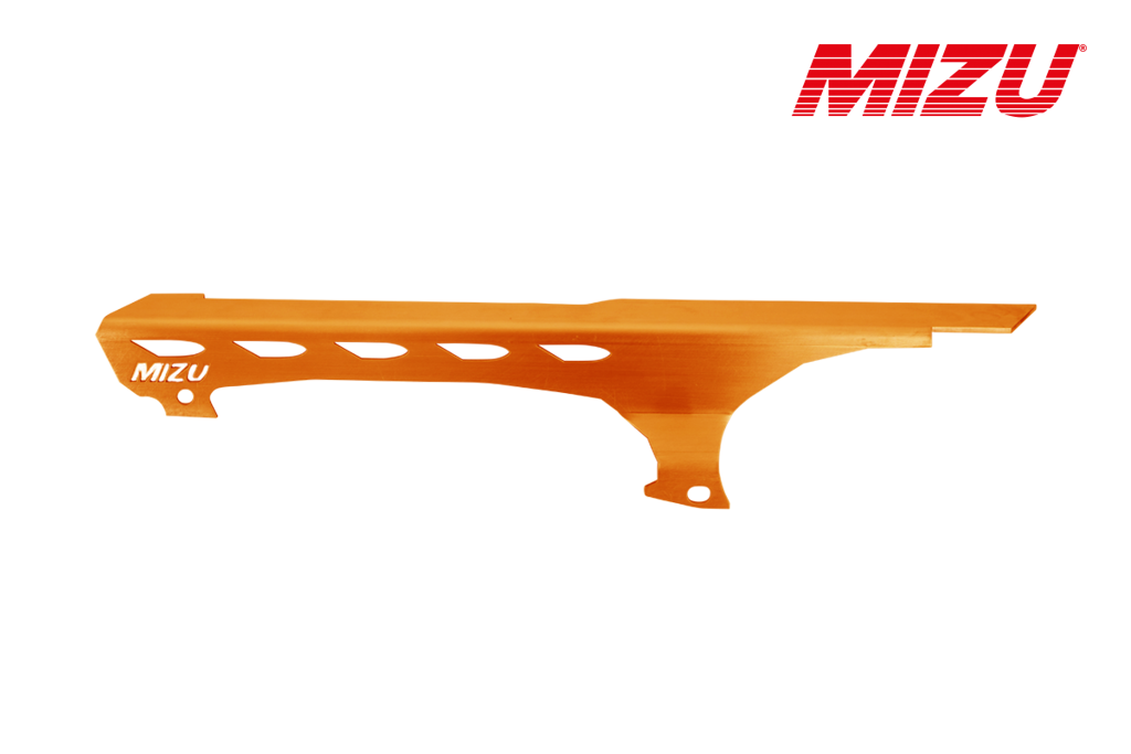 MIZU Kettingbeschermer - KTM 125 Enduro R 2025-2026 | 125 SMC R 2025-2026 en meer - Fly-Serie - Oranje / Zwart