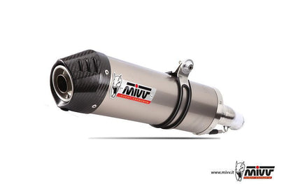 MIVV Compleet Uitlaatsysteem - Yamaha MT-09 Tracer 2015-2020 | MT-09 Tracer GT 2018-2020 - Oval - Carbon / Titanium