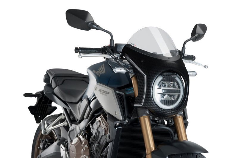 Stuurkuipje Carbon Look Model Retro Fairing Met Ruitje Puig Honda Cb650R '19-23 / Cb1000R '18-20