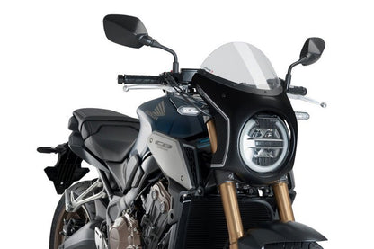 Stuurkuipje Carbon Look Model Retro Fairing Met Ruitje Puig Honda Cb650R '19-23 / Cb1000R '18-20