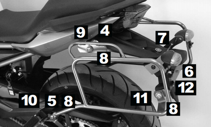 Kofferrek Zwart Hepco&Becker Lock-It Yamaha Xj6/ Xj6 Diversion '09-'12
