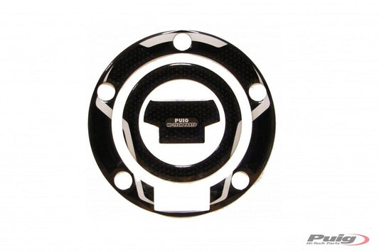 Tankdopcover Puig Voor Yamaha '00- (5 Gaten)/ Yzf-R6 '17- Zwart/Carbon Look