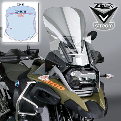 Vervangingsruit Ztechnik Vstream Touring Transparant Bmw R1200/1250Gs Lc / Adv '13-23