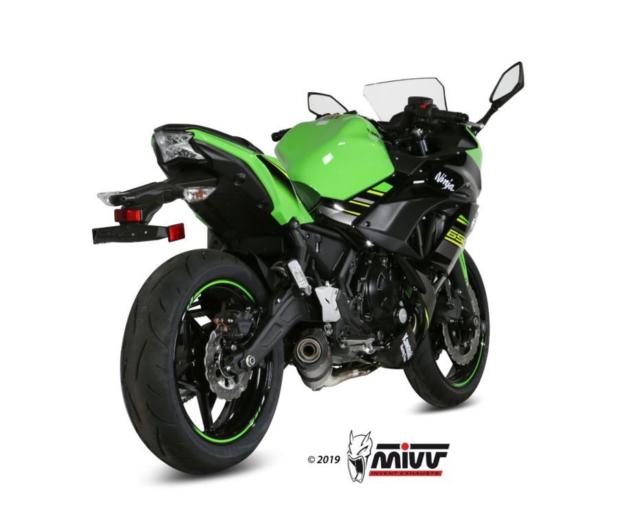 Mivv Systeem Met Oval Titanium Kawasaki Ninja 650 / Z650 '17-22 (1 Lambda)