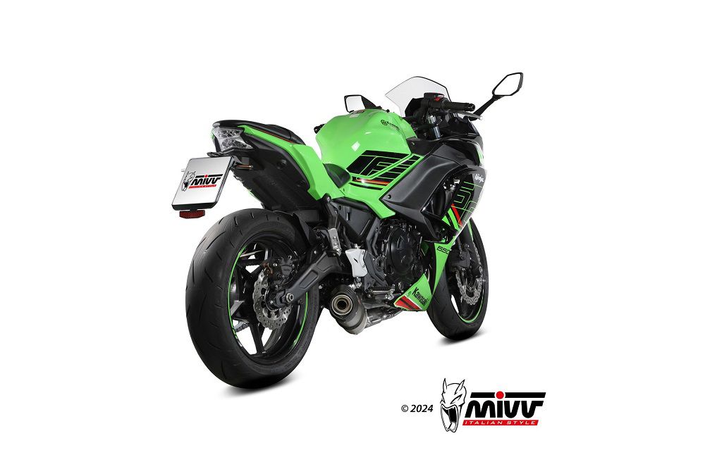Mivv Systeem Met Oval Titanium Kawasaki Ninja 650 / Z650 '23- (2 Lambdas)