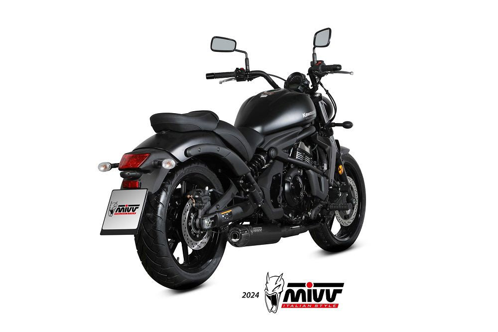 MIVV HR1 zwart RVS met carbon backplate Kawasaki Vulcan S '17-23