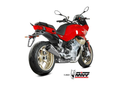 MIVV Uitlaat - Moto Guzzi V100 Mandello 2022-2023 - Delta Race - Zwart RVS / RVS