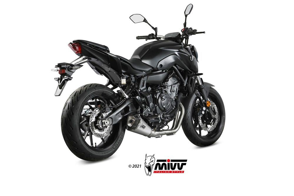 MIVV 2-1 systeem met Delta Race RVS demper Yamaha MT-07 '21-23 (euro 5)