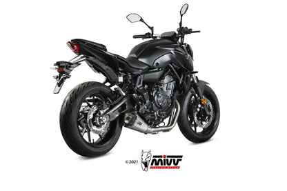 MIVV 2-1 systeem met Delta Race RVS demper Yamaha MT-07 '21-23 (euro 5)