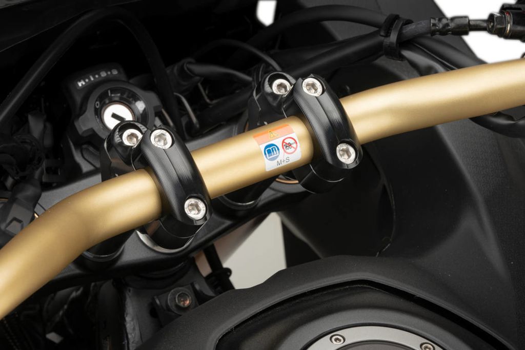 Puig Pullback Stuurverhogerset - Aprilia Tuareg 660 2022-2026 | Tuono 660 2021-2026 | Tuono 660 Factory 2022-2024 en meer - 25 × 16 mm - Zwart / Zilver