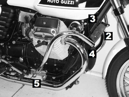 Hepco & Becker Valbeugel - Moto Guzzi V7 Cafe Classic 2010-2011 | V7 Classic 2010-2011 en meer - Zwart / Chroom