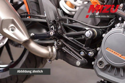 Verstelbare Flex voetsteunen voorzijde 33mm MIZU div Ducati / KTM / Husqvarna / Suzuki / Voge