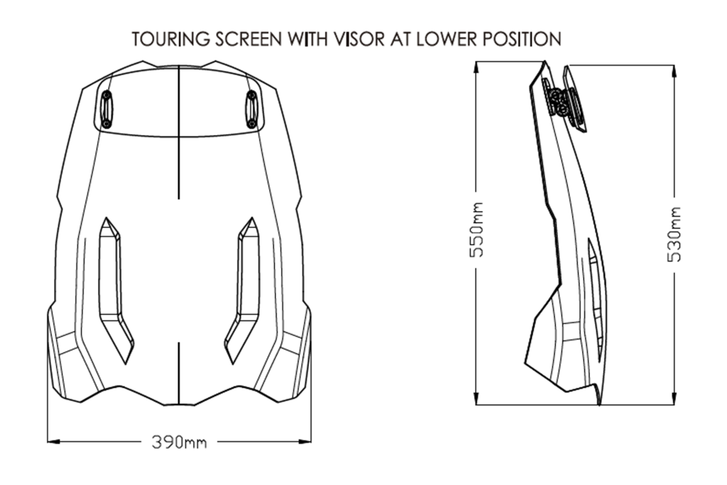 Vervangingsruit Touring Met Opzetruitje Licht Getint Puig Triumph Tiger 850 Sport / Tiger 900