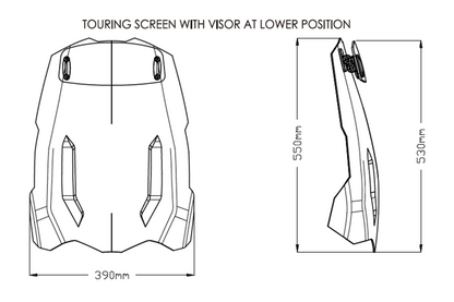 Vervangingsruit Touring Met Opzetruitje Licht Getint Puig Triumph Tiger 850 Sport / Tiger 900