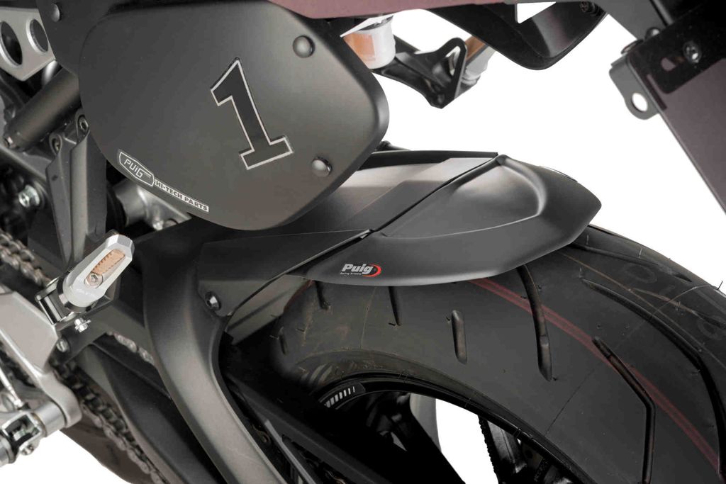 Achterspatbord verlenger mat zwart voor het originele spatbord Triumph Trident 660 '21-