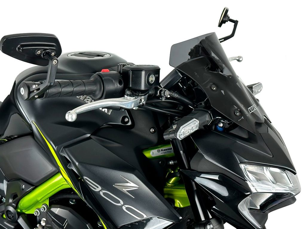 WRS Vervangingsruit - Kawasaki Z900 2020-2024 | Z900E (70kw) 2021-2024 - Sport - Donker Getint / Mat Zwart