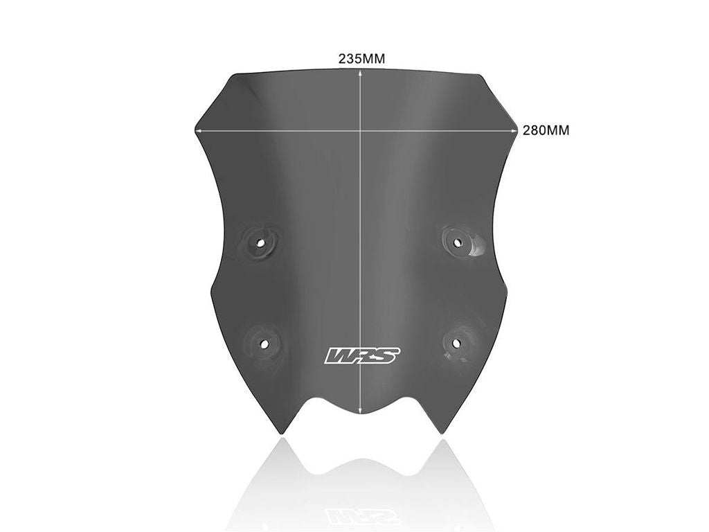 WRS Vervangingsruit - Kawasaki Z900 2020-2024 | Z900E (70kw) 2021-2024 - Sport - Donker Getint / Mat Zwart