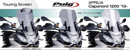 Vervangingsruit Touring Met Opzetruitje Licht Getint Puig Aprilia Caponord 1200 '13-'16