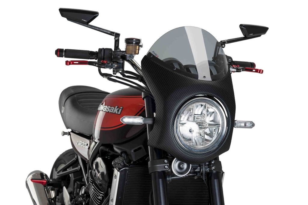 Stuurkuipje Carbon Look Model Retro Fairing Met Ruitje Puig Kawasaki Z900Rs '17-
