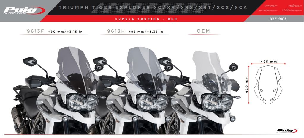 Vervangingsruit Touring Puig Triumph Tiger 1200 Explorer '18-