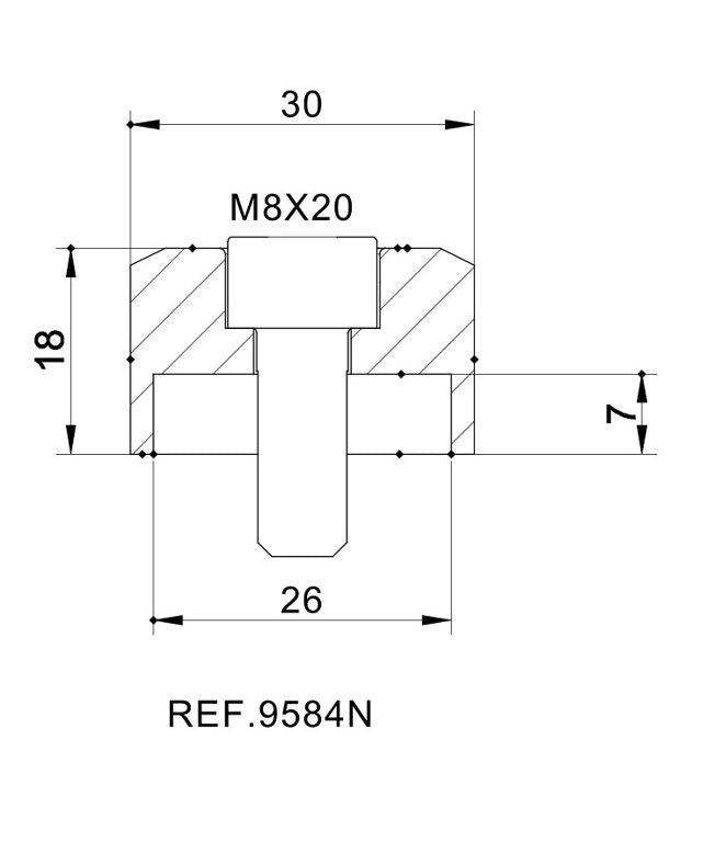 Stuureind adapter Puig diverse Kawasaki modellen (per stuk)