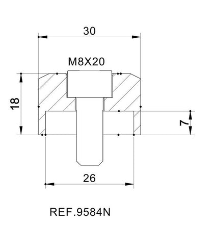 Stuureind adapter Puig diverse Kawasaki modellen (per stuk)