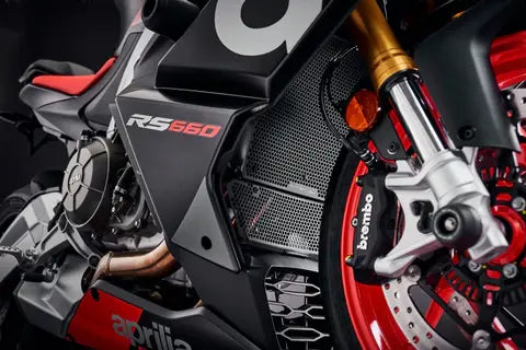 Radiator / Uitlaatbochten Cover Set Zwart Evotech Performance Aprilia Rs660 Factory '25-