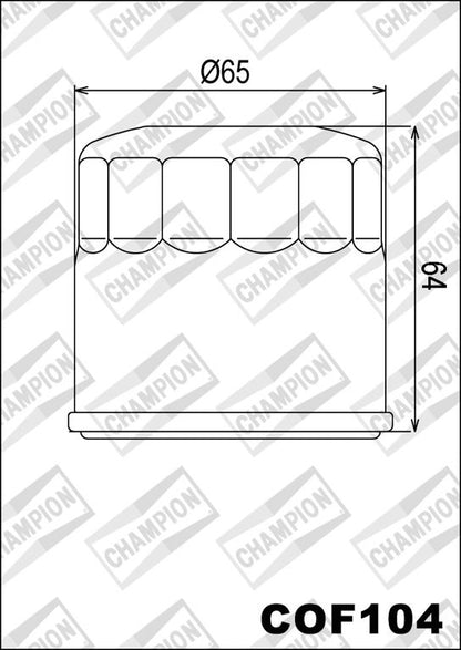Oliefilter Champion Cof104 Voor Honda/Kawasaki/Triumph/Yamaha