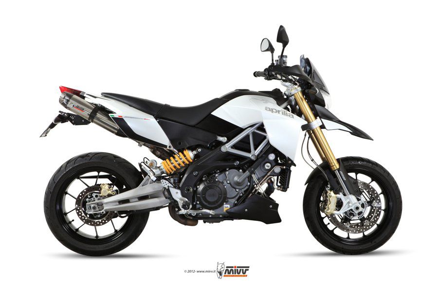 MIVV Uitlaat - Aprilia Dorsoduro 1200 2011-2016 - Suono - RVS / Zwart RVS