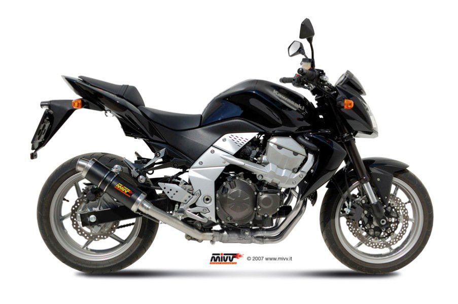 MIVV Uitlaat - Kawasaki Z750 2010-2012 - GP - Carbon / Zwart RVS