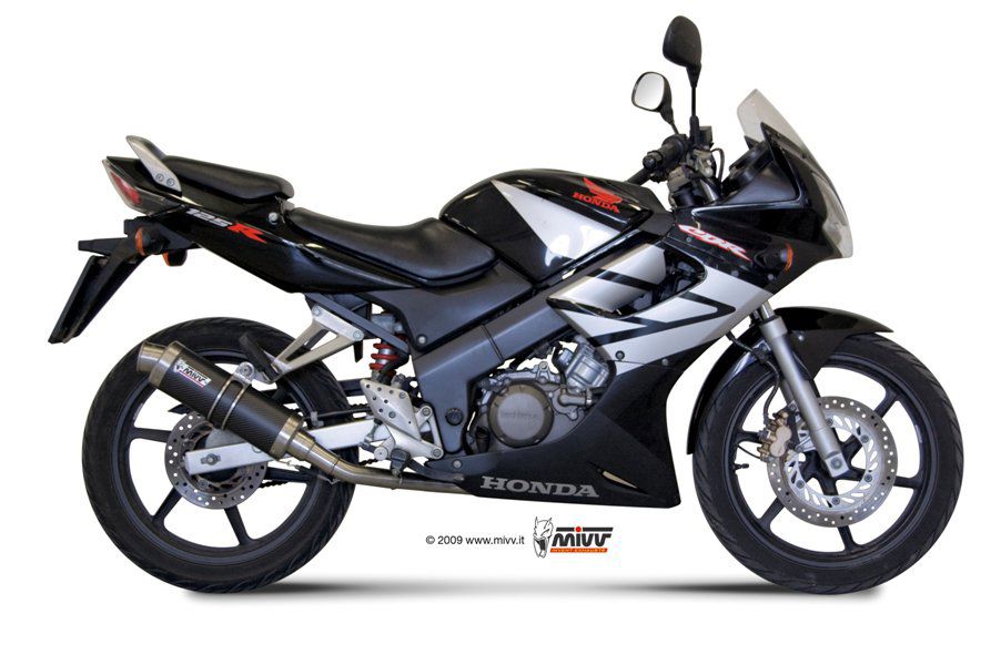 MIVV Volledig Uitlaatsysteem - Honda CBR125R 2010 - GP - Carbon / Zwart RVS