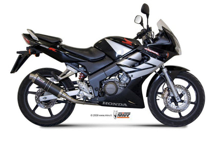 MIVV Volledig Uitlaatsysteem - Honda CBR125R 2010 - GP - Carbon / Zwart RVS