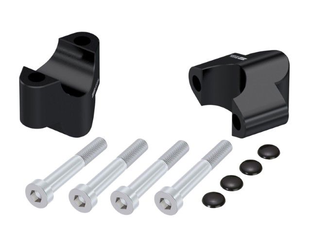 Hepco & Becker Stuurverhogerset - KTM 990 Duke 2024-2026 | 990 Duke R 2025-2026 - 25 mm - Zwart / Zilver