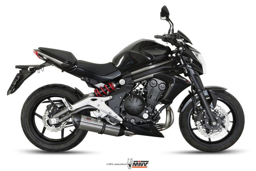 MIVV Volledig Uitlaatsysteem - Kawasaki ER-6N 2012-2016 - Suono - RVS / Zwart RVS
