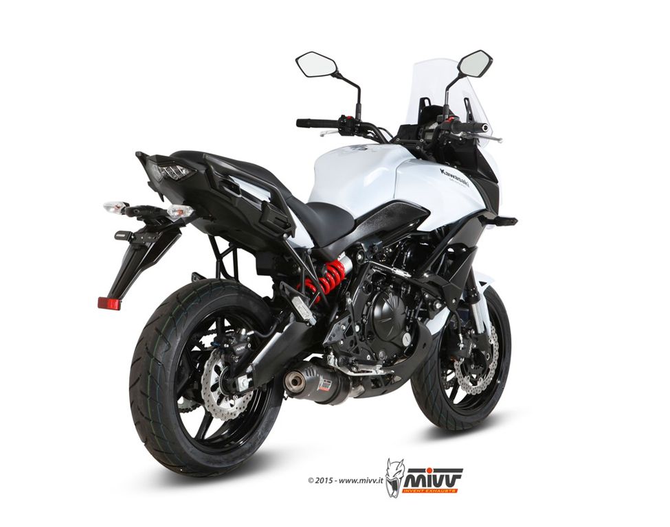 Mivv 2-1 Systeem Met Carbon Ovaal Demper En Carbon End Cap Kawasaki Versys 650 '15-20