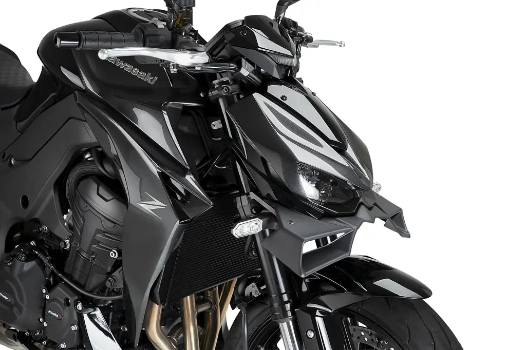 Puig Naked Front Spoiler - Kawasaki Z1100 2025-2026 | Z1100 SE 2025-2026 - Zwart / Mat Zwart en meer