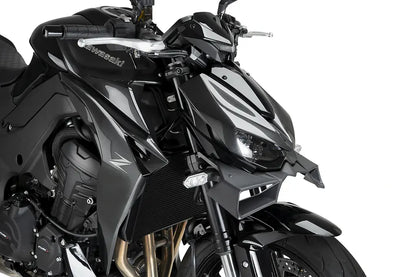 Puig Naked Front Spoiler - Kawasaki Z1100 2025-2026 | Z1100 SE 2025-2026 - Zwart / Mat Zwart en meer