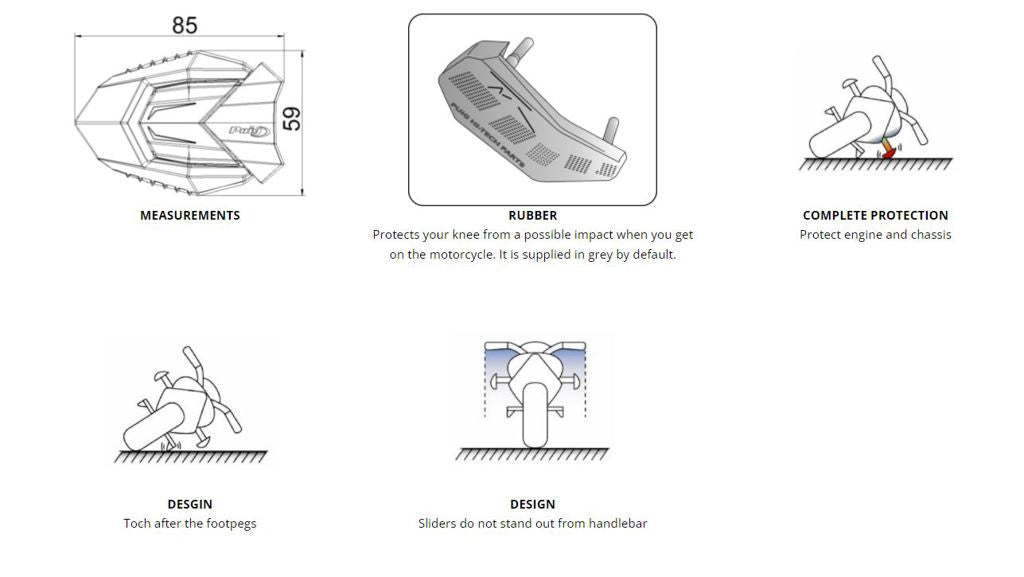 Sliders Puig model R19 diverse Yamaha modellen