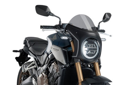 Stuurkuipje Zwart Model Retro Fairing Met Ruitje Puig Honda Cb650R '19-23 / Cb1000R '18-20