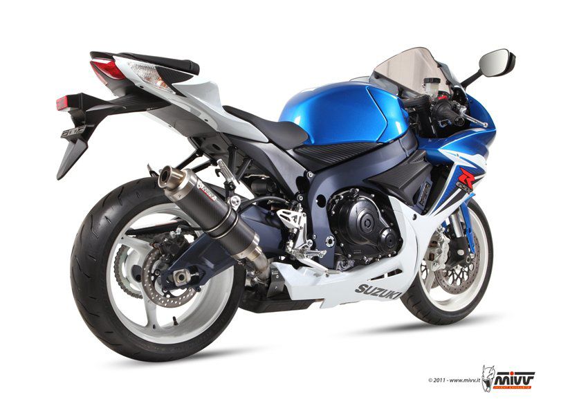 MIVV Slip-on Uitlaat - Suzuki GSX-R600 2011-2016 | GSX-R750 2011-2016 - Carbon / Titanium