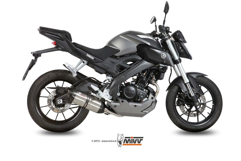Mivv Compleet 1-1 Systeem Met Suono Steel Black Rvs Demper Yamaha Mt-125 '15-/ Yzf-R125 '14-