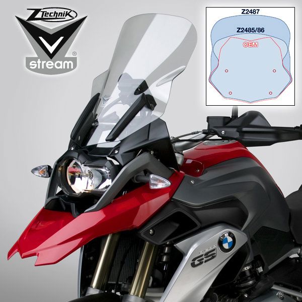 Vervangingsruit Ztechnik Vstream Touring Transparant Bmw R1200/1250Gs Lc / Adv '13-23
