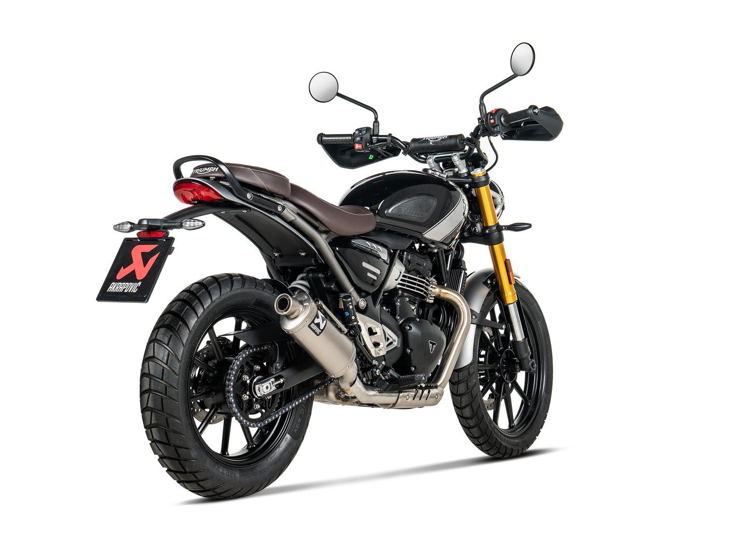 Akrapovič Uitlaat - Triumph Scrambler 400 X 2023-2026 | Speed 400 2023-2026 - Slip-On Line (Titanium) - Motor Accessoires