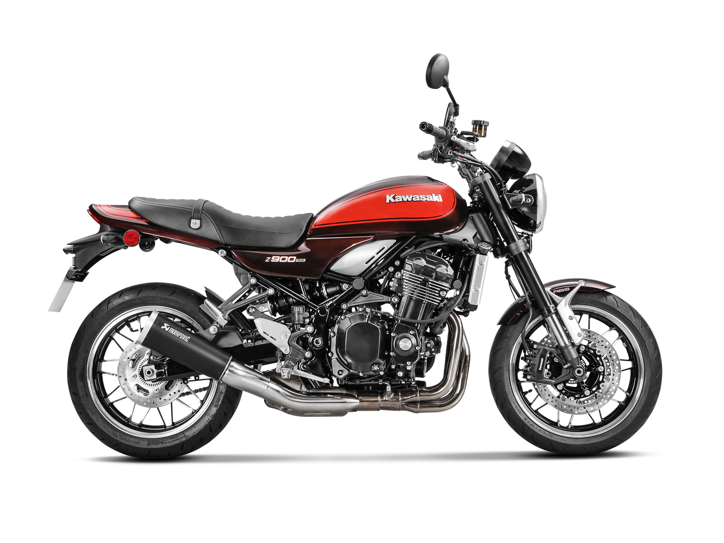 Akrapovič Uitlaat - Kawasaki Z900 RS / SE 2018-2025 - Slip-On Line (Titanium) - Motor Accessoires