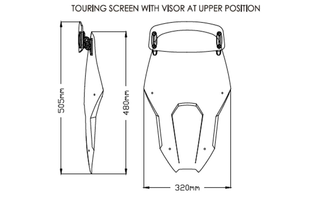 Vervangingsruit Touring Met Opzetruitje Licht Getint Puig Honda Crf1100 '20-