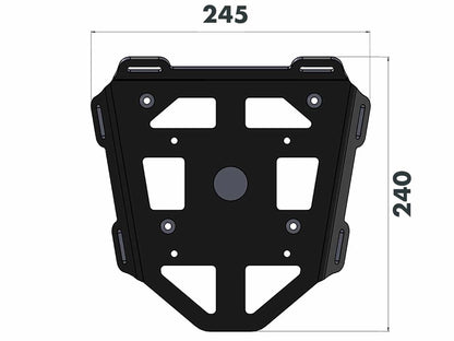 Topdrager Zwart Minirack Hepco&Becker Honda Crf250 L '12-'21/ Rally '17-'21 Inclusief Tc40 Journey Zilver